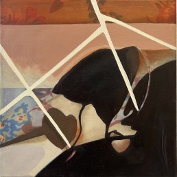 Schilderij Alexandra Verkerk, Hades, 25x25, 2024